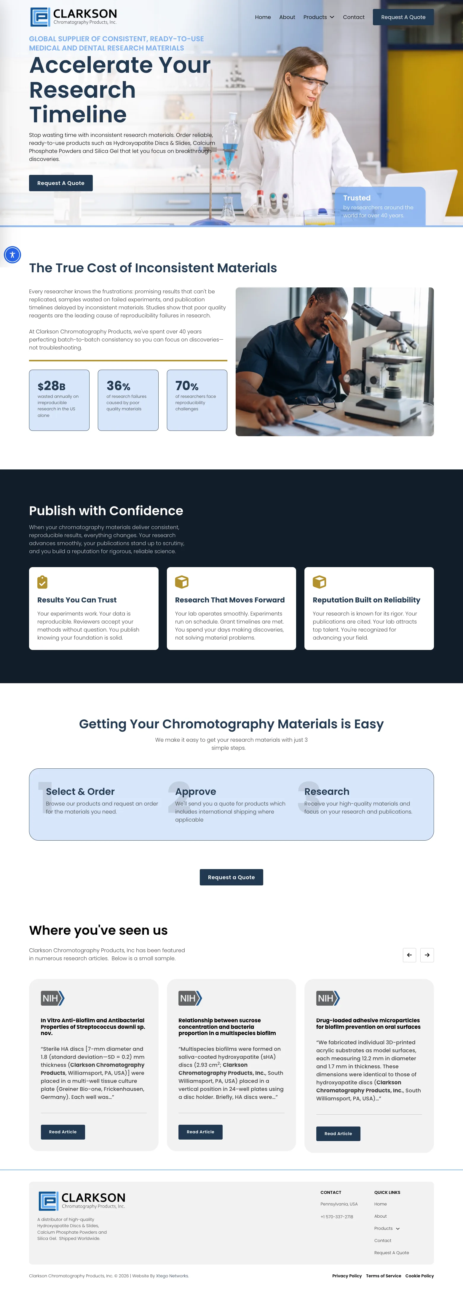 Clarkson Chromatography website