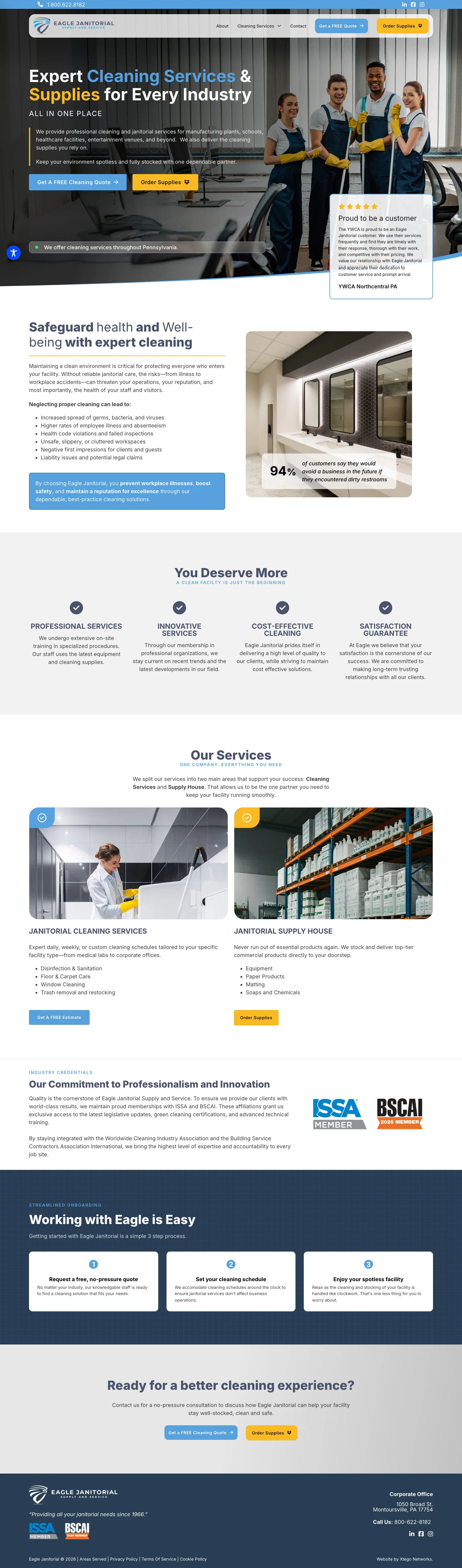 Eagle Janitorial website