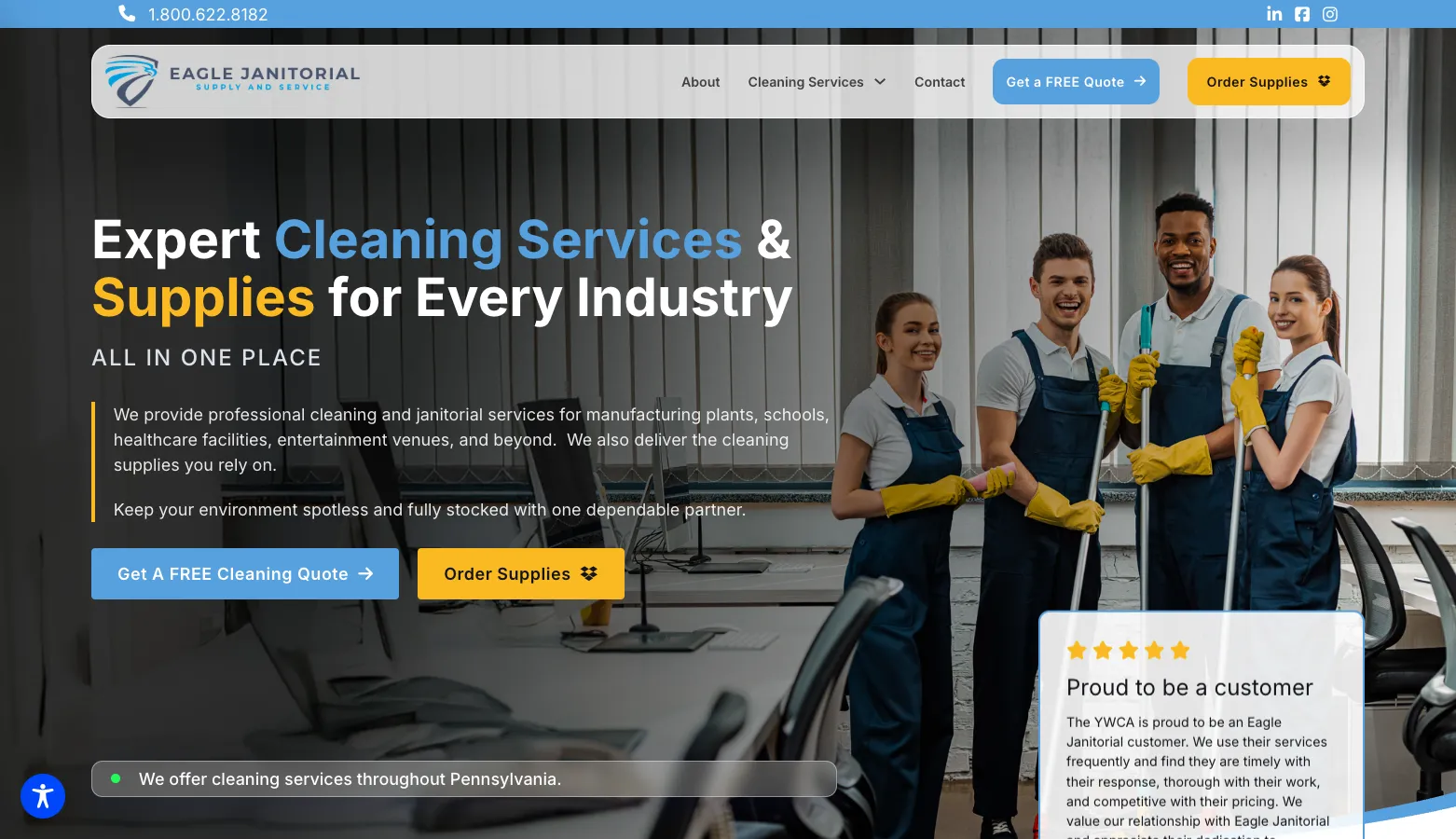 Eagle Janitorial website
