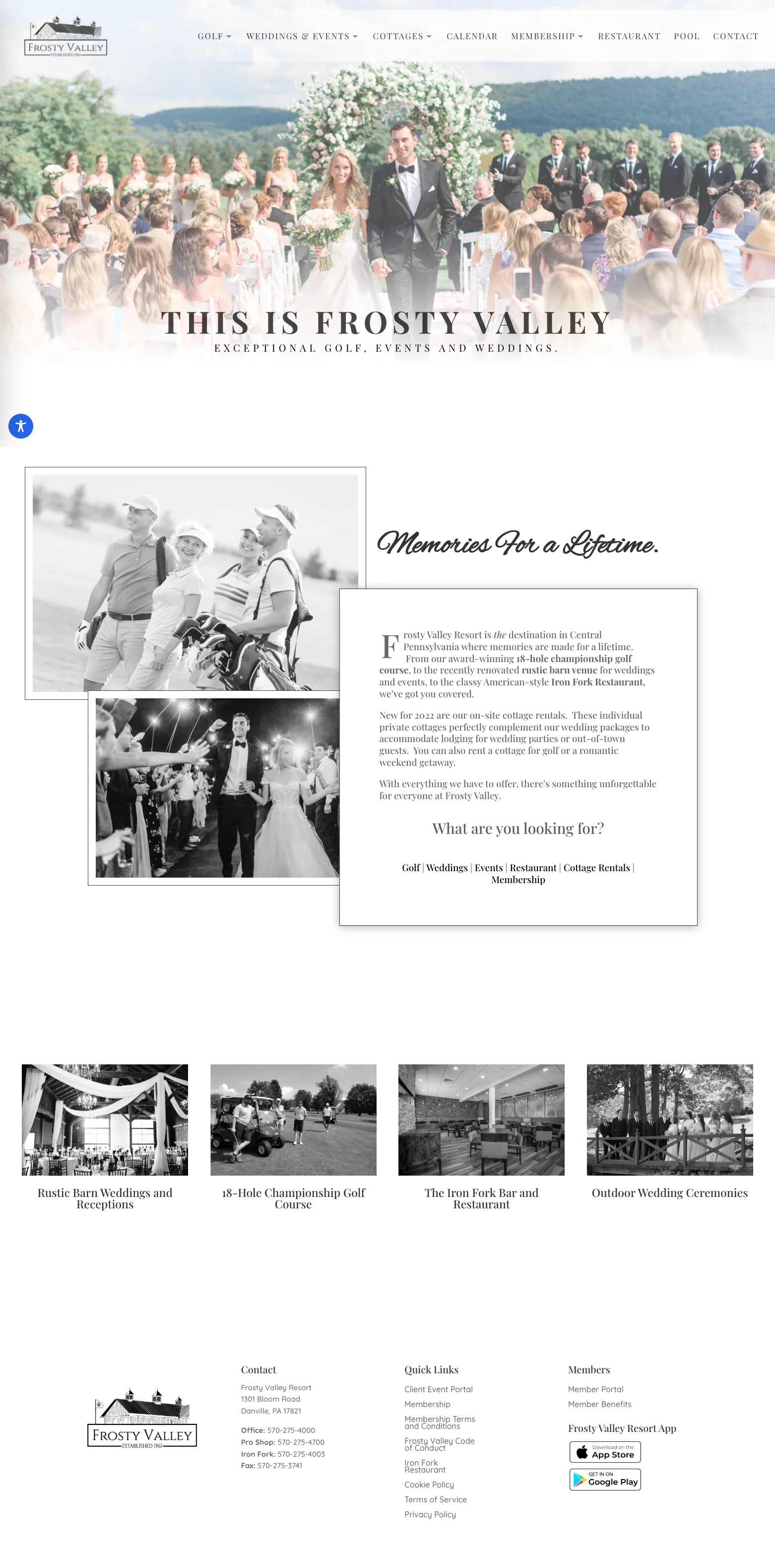 Frosty Valley Resort website