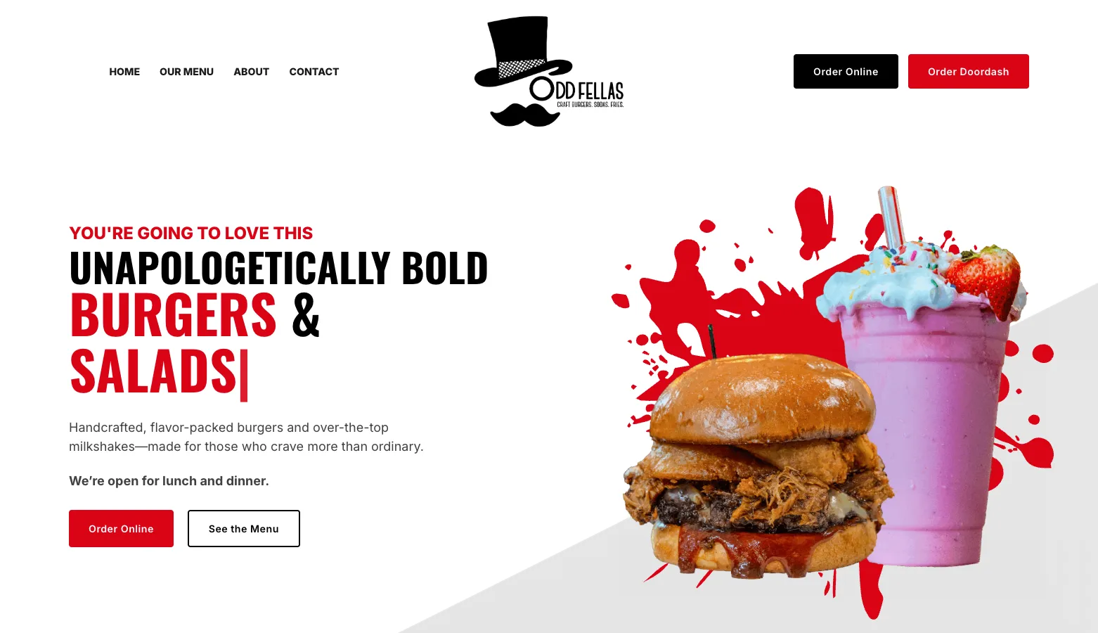 Oddfellas Burgers website