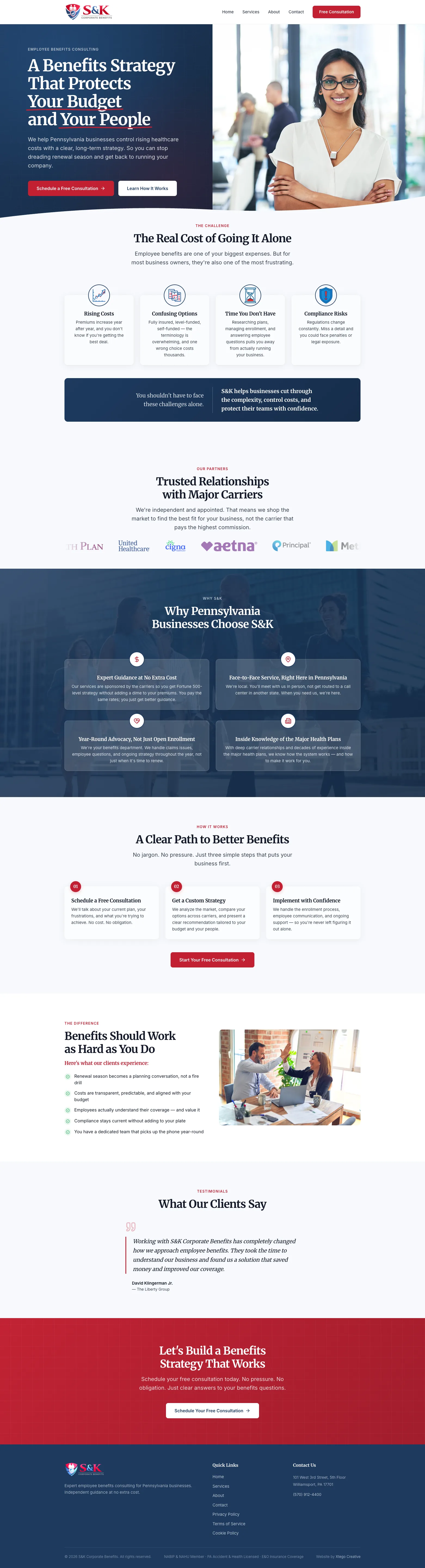 S&K Corporate Benefits website