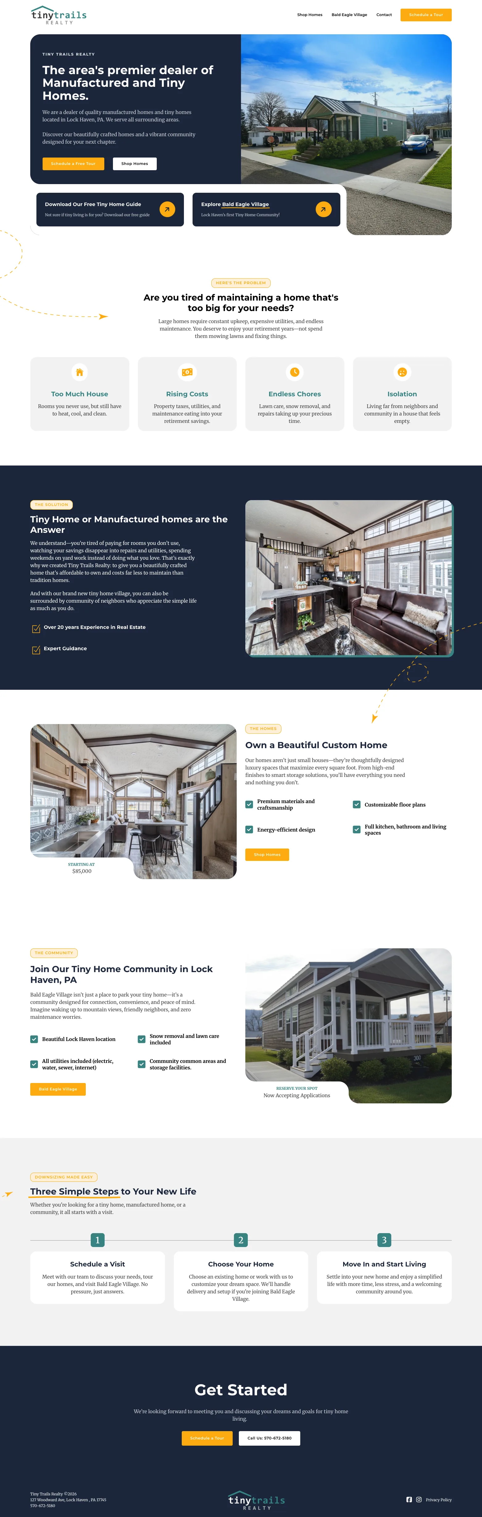 Tiny Trails Realty website
