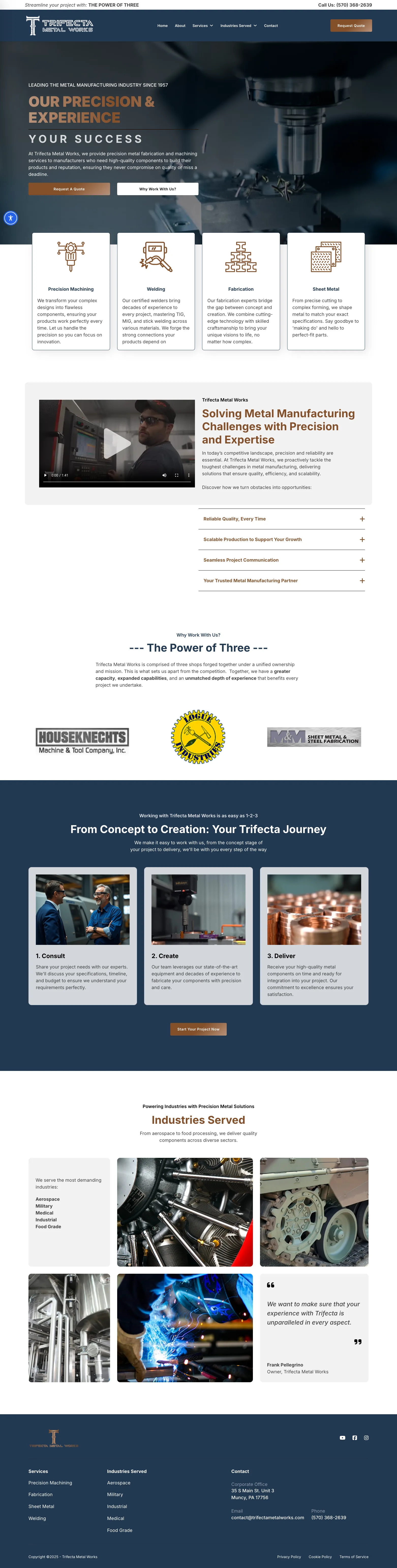 Trifecta Metal Works website