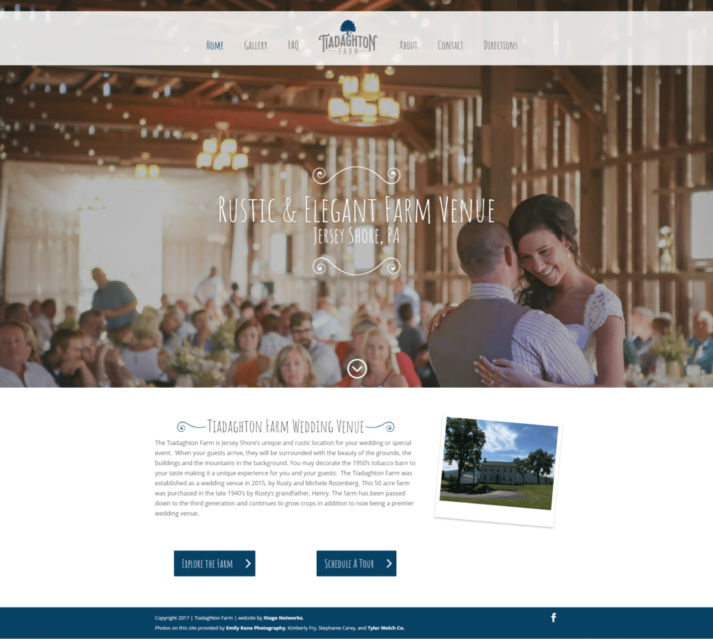 Xtego Networks Portfolio - Tiadaghton Farm Wedding Venue